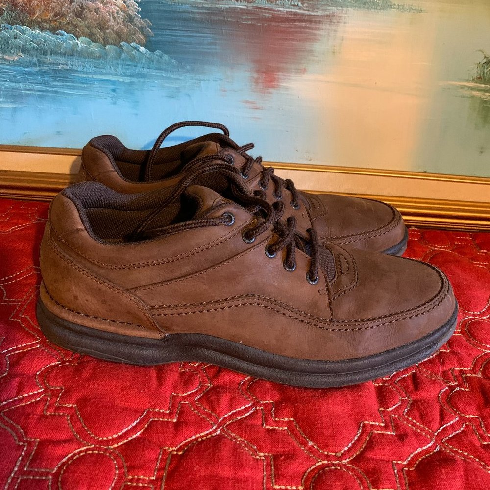 Rockport Brown Leather Oxfords Lace Up Shoes Men's 12 - Picture 3 of 15